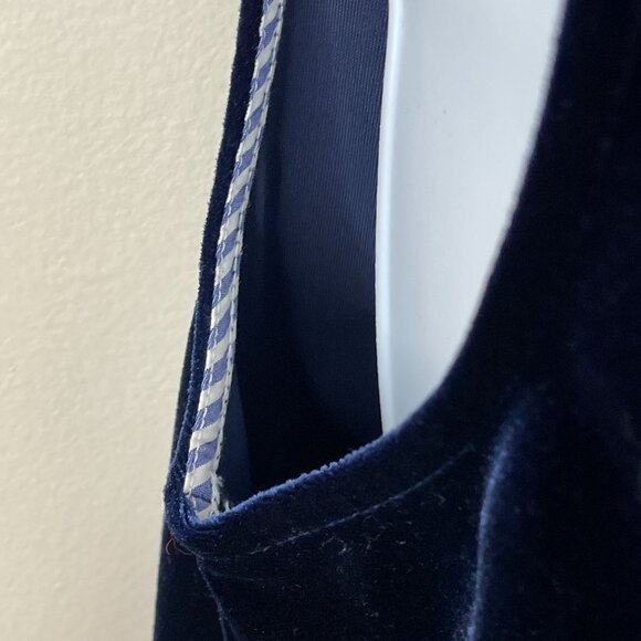 Vineyard Vines Womens Velvet Sleeveless Top Size S Blue Holiday Party Preppy - Picture 7 of 12